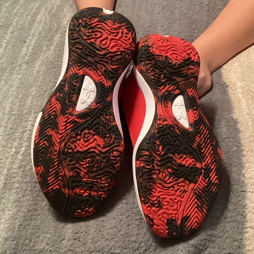 Under Armour Kids Red and Black Sneakers - Picture 2 of 6